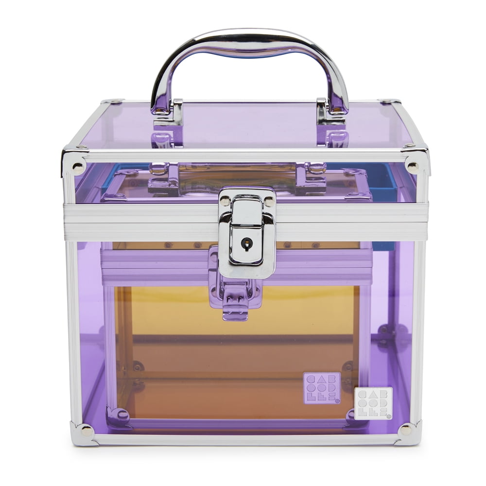 Caboodles Cosmetic Prima Donna Train Case, Purple, Yellow Bonus Case