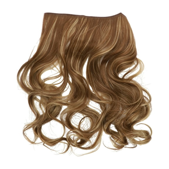 Unique Bargains Big Wavy Hair Hair Extensions High Temperature Fiber 16in Hair Extension Tape Mixed Light Brown