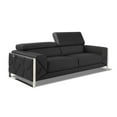 thumbnail image 5 of 89" Dark Gray and Chrome Genuine Leather Standard Sofa, 5 of 10