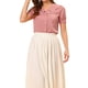 thumbnail image 1 of INSPIRAR CHIC Blusa Vintage para Mujeres con Lunares, Cuello Peter Pan, Mangas Cortas Abullonadas, Talla XS, Rosa, 1 of 7