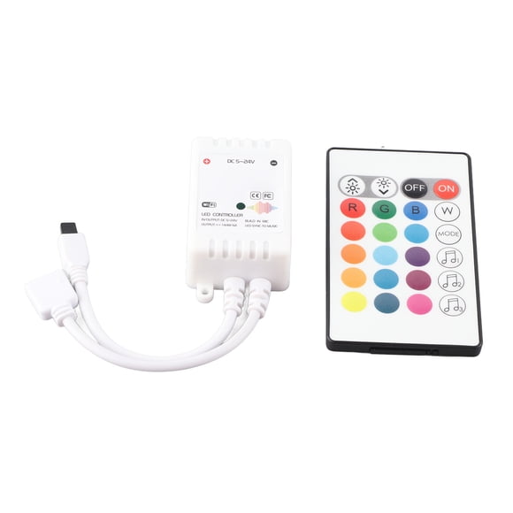 Controlador elegante de la luz de tira del control de voz LED para la familia de Tuya, Wifi Bluetooth DC5V-24V, 24 llaves IR