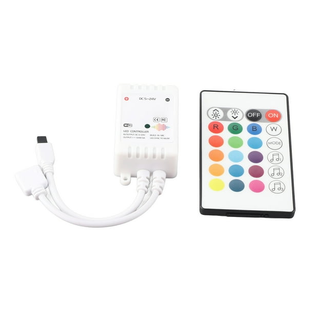 Control remoto de luz LED, controlador de tira de luz LED Controlador de tira de luz LED Controlador LEDRGB Logre más