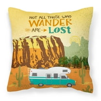 Carolines Treasures VHA3027PW1414 RV Camper Camping Wander Fabric Decorative Pillow  14Hx14W multicolor