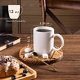 thumbnail image 2 of Juego de 6 tazas de café de cerámica, color blanco roto, con asa grande, para hombre, mujer, para latte/capuchino/cacao/leche, 2 of 4
