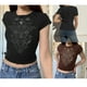 thumbnail image 3 of Camisetas de manga corta para mujer, camisetas cortas informales de verano con cuello redondo, moda XBTCLXEBCO short sleeve, 3 of 4