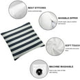 thumbnail image 6 of Acheng Simple Navy Blue White Stripes Outdoor Pillow Covers Set of 2,Decorative Waterproof Throw Pillow Case, Nautical Theme Stripe Soft Cozy Cushion Pillowcases 22x22in, 6 of 7