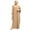 Khaki, variant on IDOPIP Women's Abaya Muslim Dresses Batwing Sleeve Henley Shirt Prayer Dress Middle East Arabian Robe