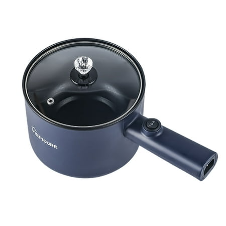 

Outoloxit Hot Pot Electric Non-Stick Frying Pan Noodles Cooker Electric Pot Mini Hot Pot for Steak Oatmeal Soup Blue