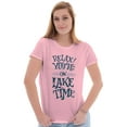 thumbnail image 4 of Relax Youre on Lake Time Fun Outdoors Womens Slim Fit Graphic Tee Brisco Brands S, 4 of 5