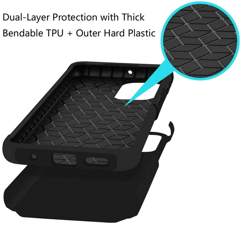 RanTuo Cover per Motorola Moto G22, Guscio Protettivo Rimovibile TPU + PC 2- in-1 Heavy-Duty Mix Armored Antiurto, Parentesi Invisibile, Custodia Case per Motorola Moto G22.(Blu