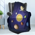 thumbnail image 4 of Space Soft Flannel Fleece Throw Blanket, Solar System Illustration Showing Planets Around Sun Harmony Galaxy Science Room, Cozy Plush for Indoor and Outdoor Use, 50" x 60", Multicolor, by Ambesonne, 4 of 5