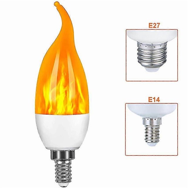 Led Flame Flickering Bulb Led Fire Emulation Light E14 E27 Candle Lamp 4 Modes Lighting Creative Xmas Atmosphere Lamp Home Decor 1 Pcs
