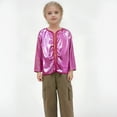 thumbnail image 3 of HUANBAI Girls Shiny Sequin Jacket Long Sleeve Lightweight Jackets Coat Club Party Tops 10-12 Years, 3 of 4