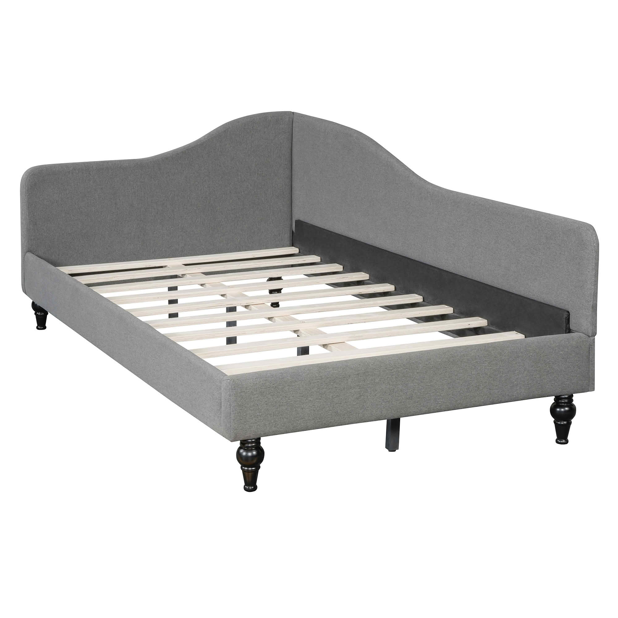 MAYEERTY L-Shaped Semi-Enclosed Daybed with Solid Wood Legs, Twin/Full Size Available