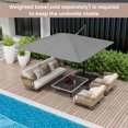 thumbnail image 4 of Costway Parasol Suspendu Déporté Carré de 9,5 Pi pour Patio, 2 Niveaux, Rotation 360°, Extérieur, Gris, 4 of 10