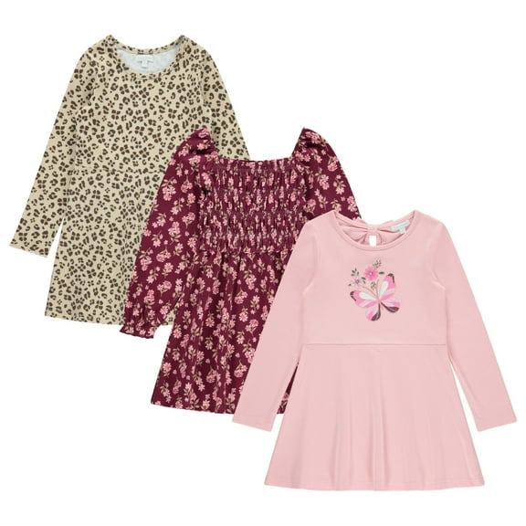 BTween 3 Piece Girls Summer Dress Set Short Sleeve Casual Skater Dresses