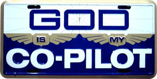God Is My Co-Pilot license plate 