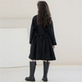thumbnail image 6 of Fesfesfes Childrens Button Wool Blend Coat Mid Size Cardigan Mid Length Casual Winter Warm Jacket with Pockets Long Sleeve No Hood Outerwear(Black,12 Years), 6 of 9