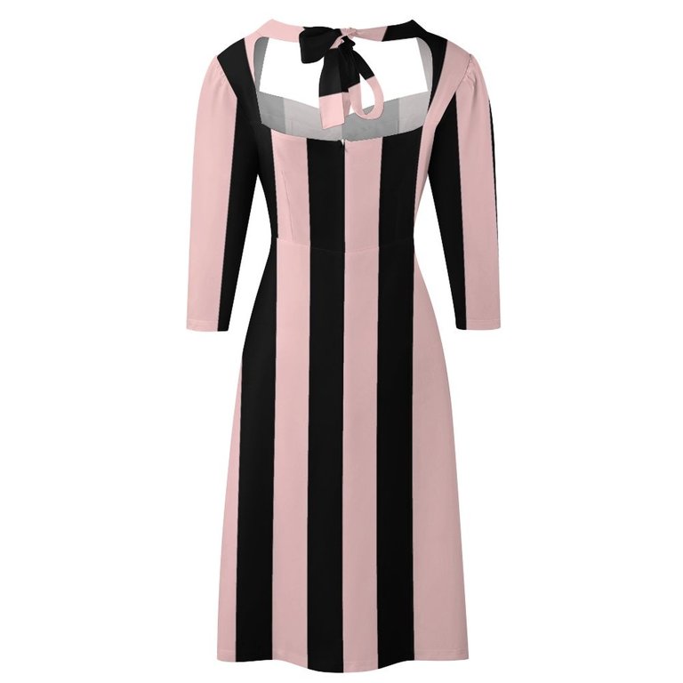 pink black striped dress Deep Pink and Black Vertical Stripes" A-Line Dress for Sale by  ColorPatterns