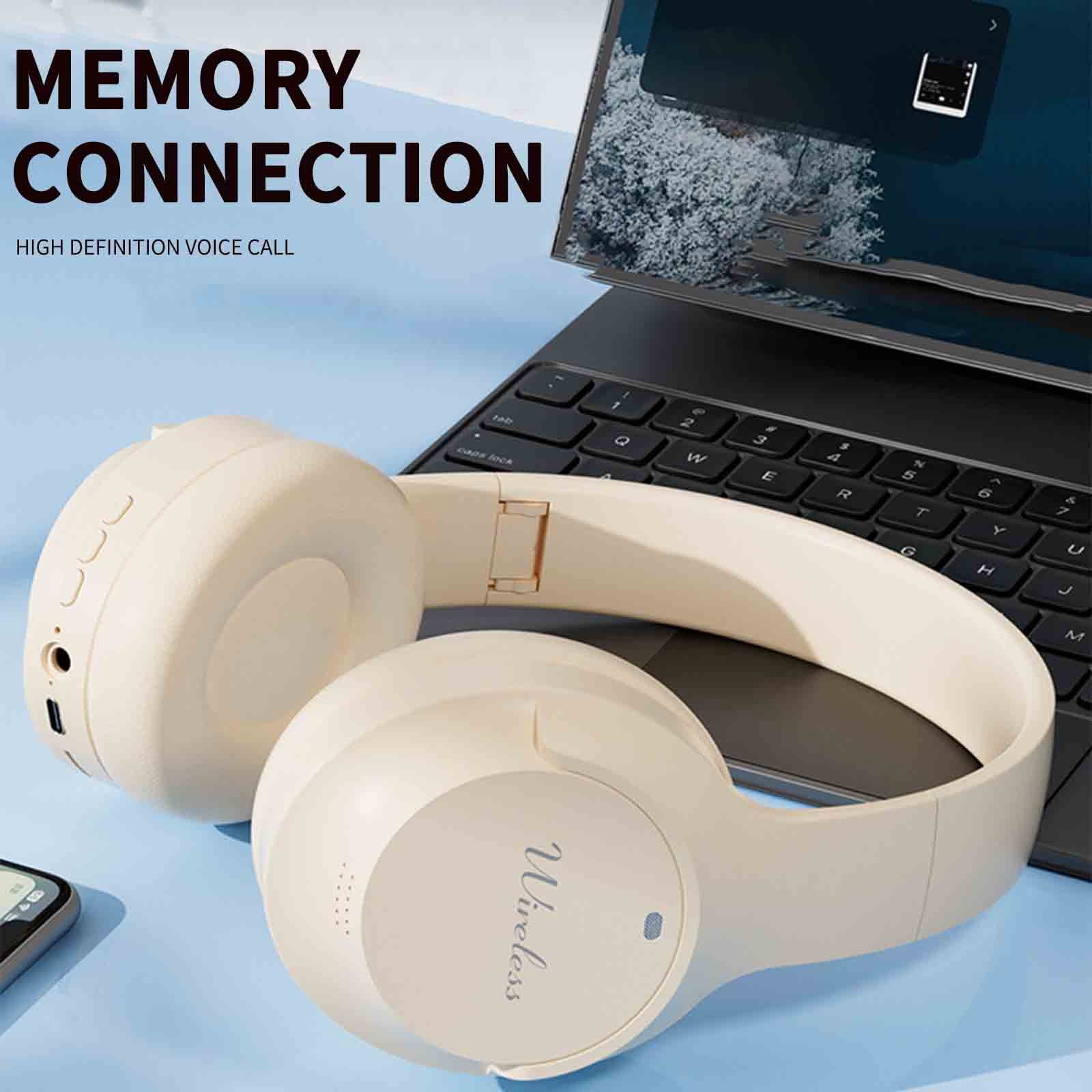 Bluetooth Headphones Over Ear, 65H Playtime and 6 EQ Music Modes Wireless Headphones with Microphone, HiFi Stereo Foldable Lightweight Headset, Deep Bass for Home Office Cellphone PC Ect.,Pink
