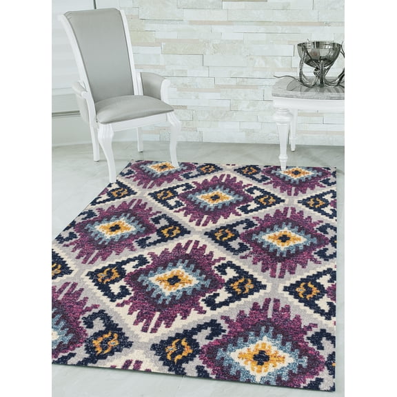 United Weavers Caledonia Willa Transitional Geometric Accent Rug, Plum, 1'10" x 3'