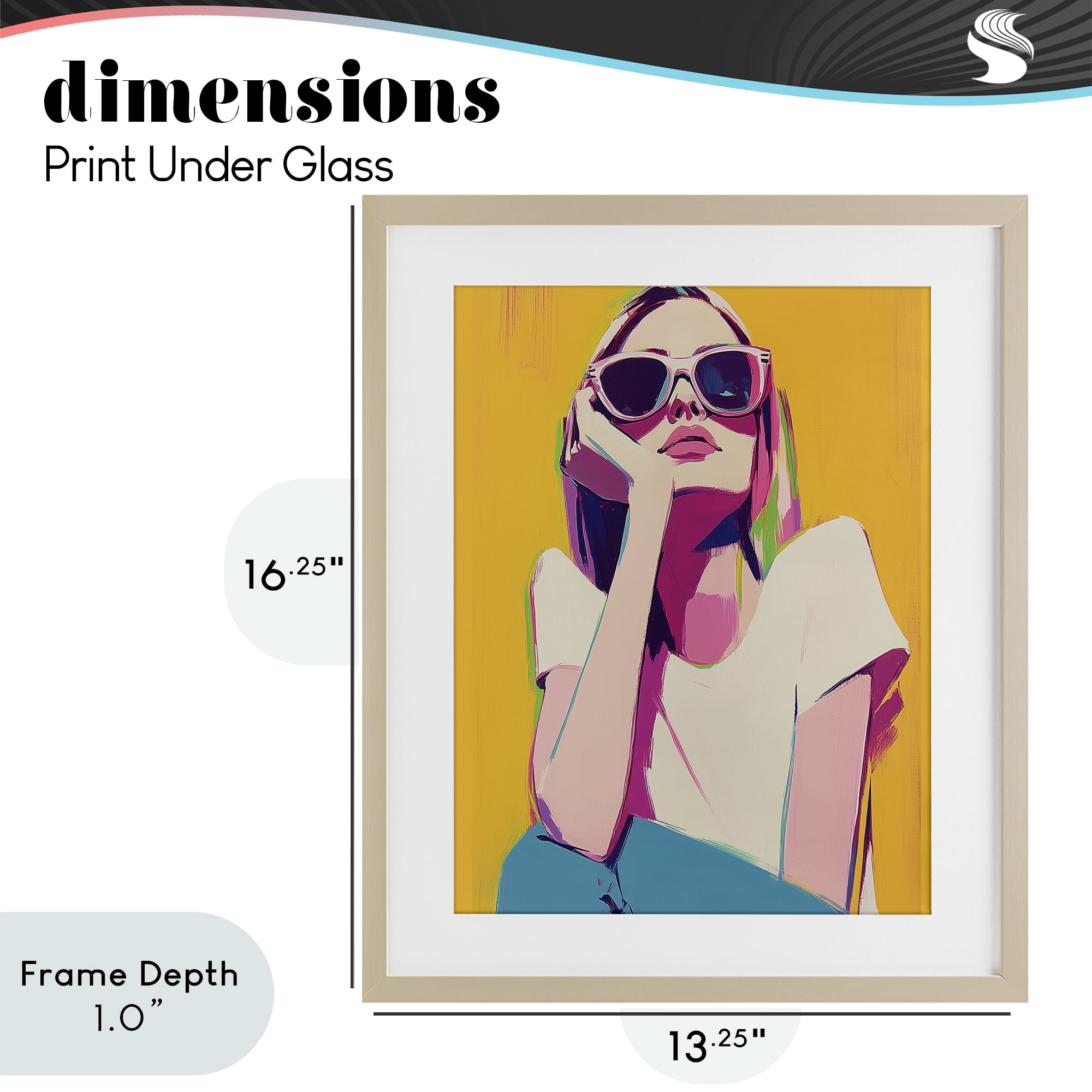 Stupell Industries Chroma Shades Girl Birch Framed Print Under Glass, design by Walker Noble
