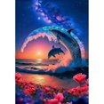 thumbnail image 1 of 5d Peinture Diamant Adulte 30x40cm Plage, Dauphins Diamond Painting Complet Lune Diamant Kit Enfants, Diy Diamant Strass Point De Croix Cristal Pa, 1 of 5