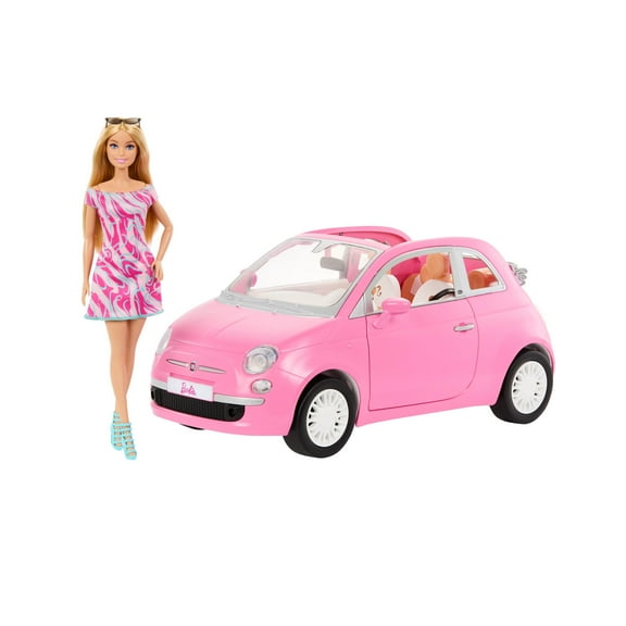 Vehículo para Muñecas Mattel Barbie Fiat Rosa con Muñeca
