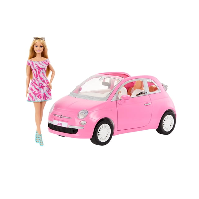 Vehículo para Muñecas Mattel Barbie Fiat Rosa con Muñeca