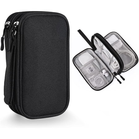 Organizer Travel Case  Small Carrying Tech Kit for Electronics and Accessories  Waterproof (Small  Black)