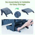 thumbnail image 2 of SERWALL HDPE Outdoor Ottoman Set of 2,Patio Folding Footstool Set for Adirondack Chairs,Navy, 2 of 8