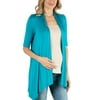 24seven Comfort Apparel Loose Fit Open Front Maternity Cardigan with Half Sleeve,M013341Made In The USA Made In The USA