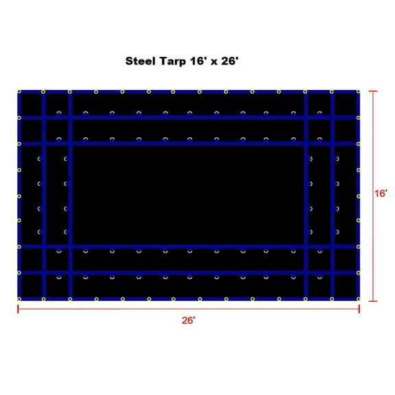 Xtarps-16' x 26' Truck Tarp - Steel Tarp - Heavy Duty, Industrial Grade