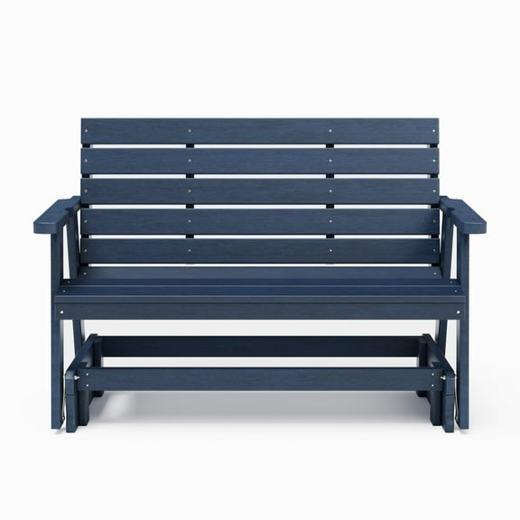 SimplyPoly Amish Made Signature Recycled Plastic Porch Glider, 4-Foot, Patriot Blue