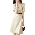 thumbnail image 1 of Vestido de verano para mujer con mangas cortas/largas, cuello en V cruzado, vestidos de manga corta para mujer, vestido infinito, vestido corto para mujer, vestidos de graduación para mujer, 1 of 5