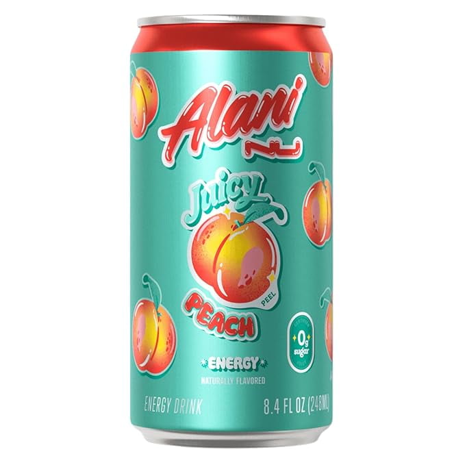 New Alani Mini Energy Drinks, Dream Float, Cherry Slush, Juicy Peach Variety Pack, Sugar Free, Low Calorie, Energy Boost Drinks 8.4oz Cans (6 pack)