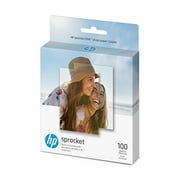 Papier photo HP Sprocket 2 x 3" Premium Zink Sticky Back (100 feuilles) Compatible avec les imprimantes photo HP Sprocket.