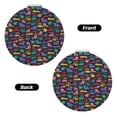 thumbnail image 2 of Uemuo Colorful Excavator Print Compact Portable Pocket Makeup Mirror - Leather Cover, Elegant Travel Cosmetic Mirror for Purse, Pocket, and Handbag-Round Shape, 2 of 9