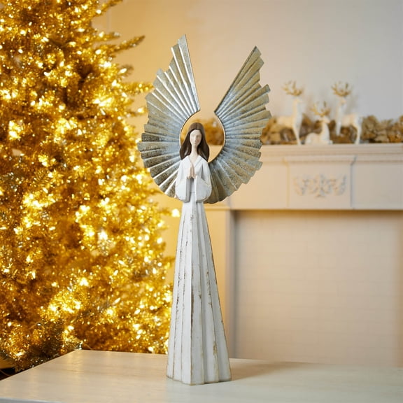 Melrose Angel Christmas Statue - 36" - White and Gold
