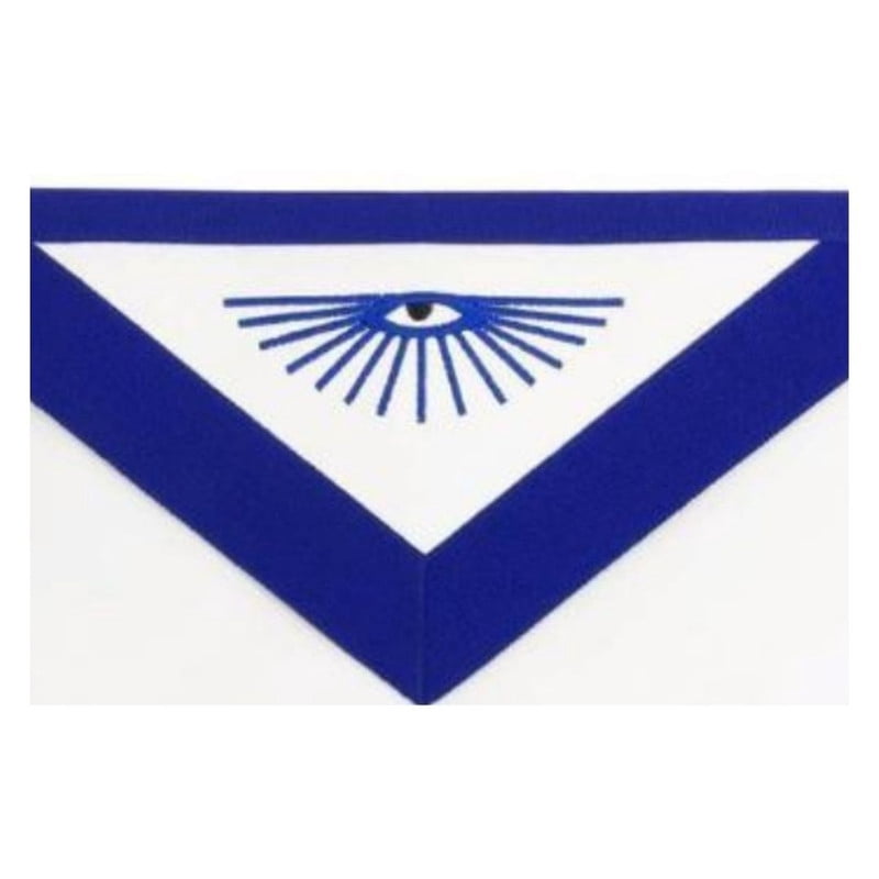 Master Mason Blue Lodge Apron - White & Blue Machine Embroidery - Elegant Masonic Regalia for Lodge Meetings