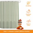 thumbnail image 3 of Sage Green Striped Shower Curtains for Bathroom, Modern Stripes Vintage Beige Waterproof Fabric Shower Curtain, Decorative Bathroom Curtain for Bathtub, 72"x84", No Hooks Included, 3 of 9