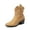 TAN, variant on BURUDANI Women's Western Embroidered Ankle Boots Cowboy Cowgirl Low chunky Heel Round Toe Short Booties Shoes