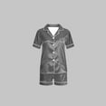 thumbnail image 1 of Pantalons de Pyjama pour Femmes, Hauts à Manches Courtes pour Femmes, Blouse Décontractée pour Enfants Col Rabattu Manches Courtes Mode Ensemble de Pyjama, 1 of 3