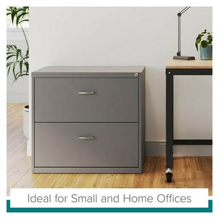 Space Solutions - 2 Drawer Home Office Style Lateral File Cabinet - Arctic Silver