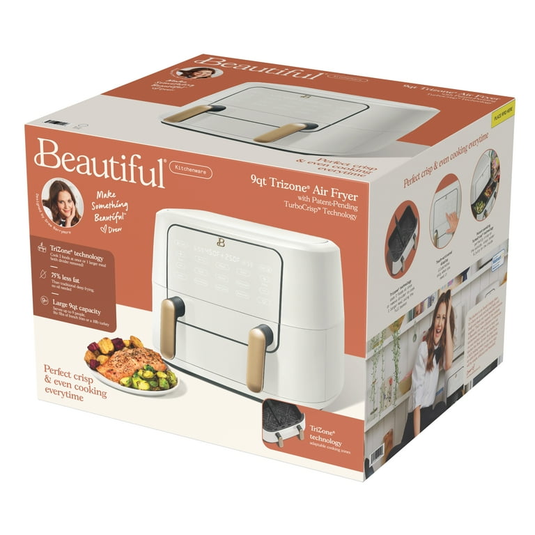 Beautiful 9 Qt TriZone Dual Basket Air Fryer, EverGood™ Ceramic