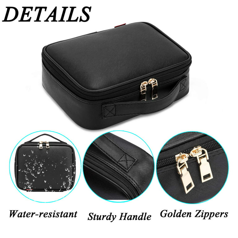  GLJ Makeup Vanity Bag for Women, Portable Travel Cosmetic  Bag,Washable, Gift for Girl,Can Store Cosmetics,Skincare,toiletries (Color  : Black, Size : 23 * 18 * 13cm) : Beauty & Personal Care