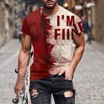 thumbnail image 4 of Camisetas de Manga Larga para Hombres Imprimir Casual Cuello Redondo Camiseta de Manga Corta, Camisetas de Manga Larga para Hombres Algodón, 4 of 5