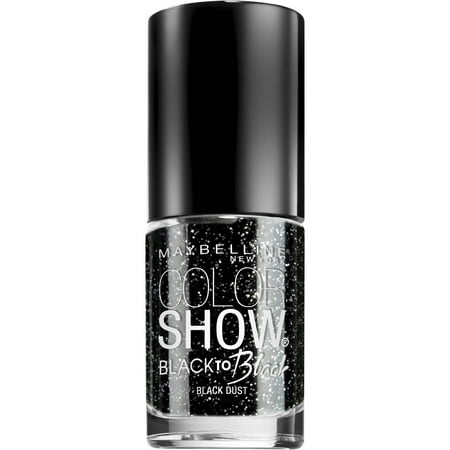 Maybelline New York Color Show Black to Black Nail Color, Patent Black, 7 mL, Black Dust