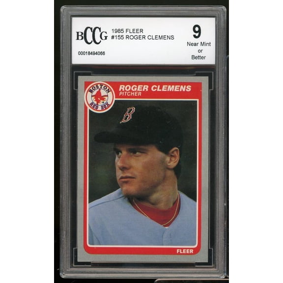 1985 Fleer #155 Roger Clemens Rookie Card BGS BCCG 9 Near Mint 