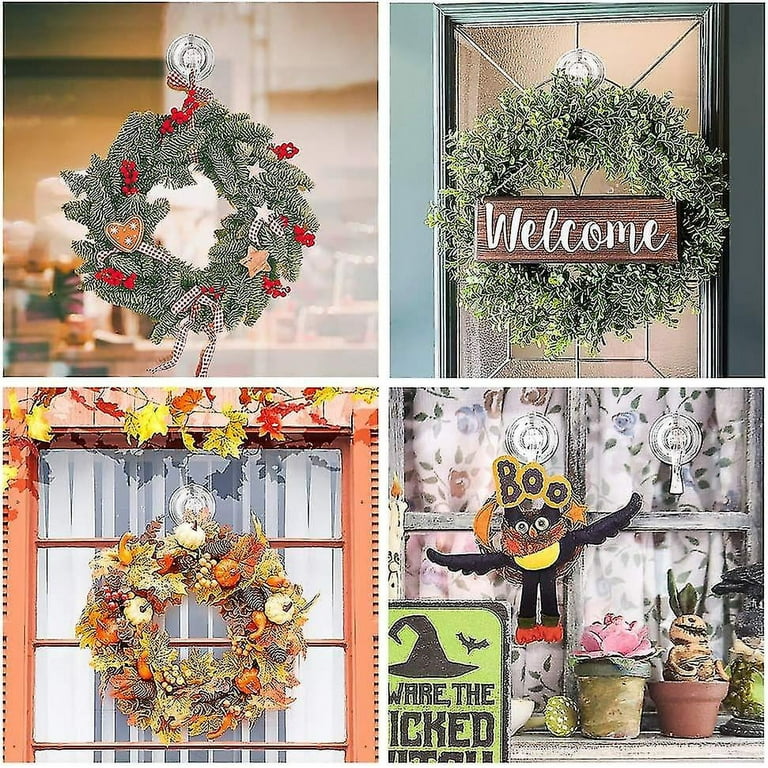 Wreath Hanger Large Clear Reusable Heavy Duty Wreath Hanger Suction Cup Walmart